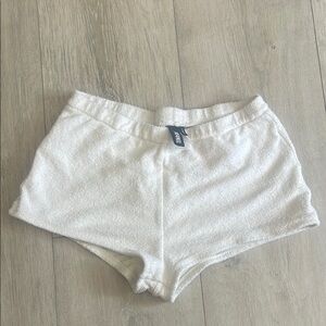 Triangl Swimwear White Athletic Shorts Elastic Waistband
